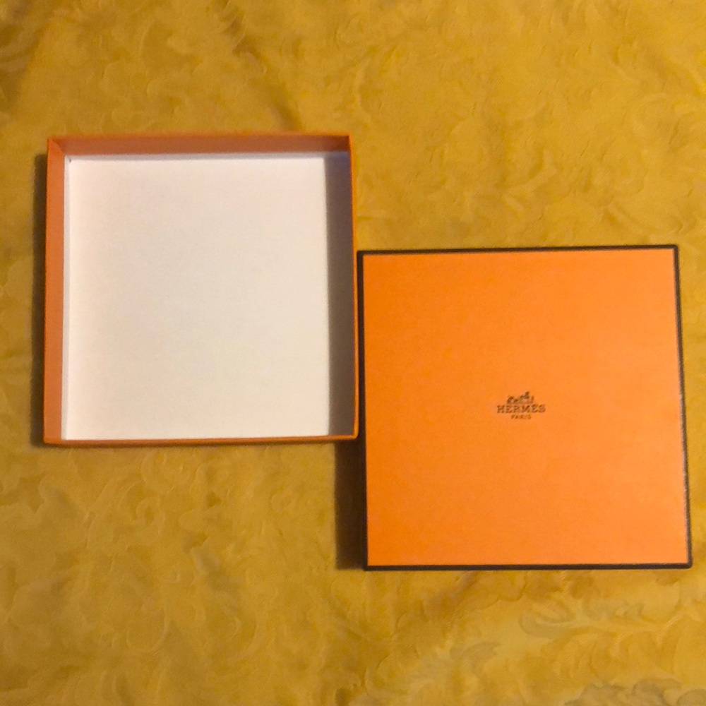 Hermes empty box 6” x 5” x 1/2” in excellent condition and absolutely authentic